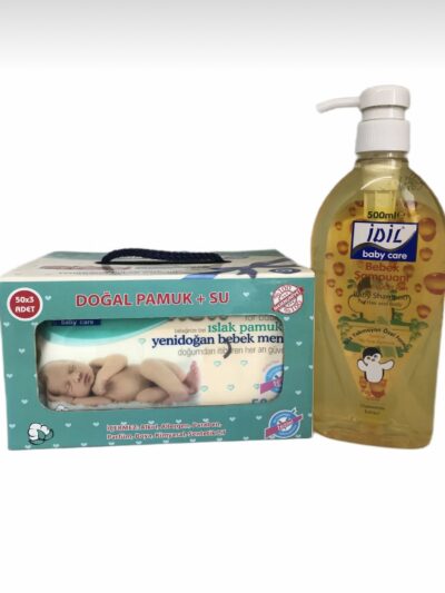 İDİL YENİDOĞAN BEBEK ISLAK MENDİL 50’Lİ x 3 ADET + İDİL BEBEK ŞAMPUANI 500 mL