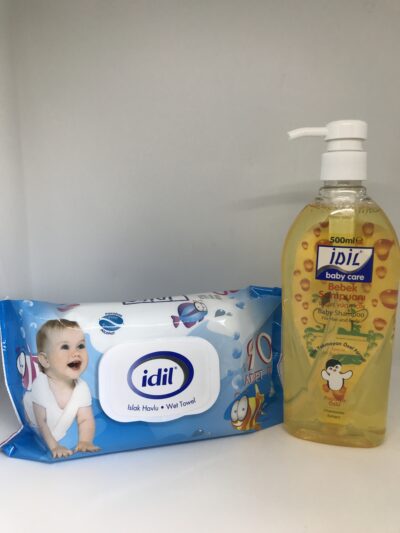 İDİL KAPAKLI ISLAK MENDİL 90’LI + İDİL BEBEK ŞAMPUANI 500 mL